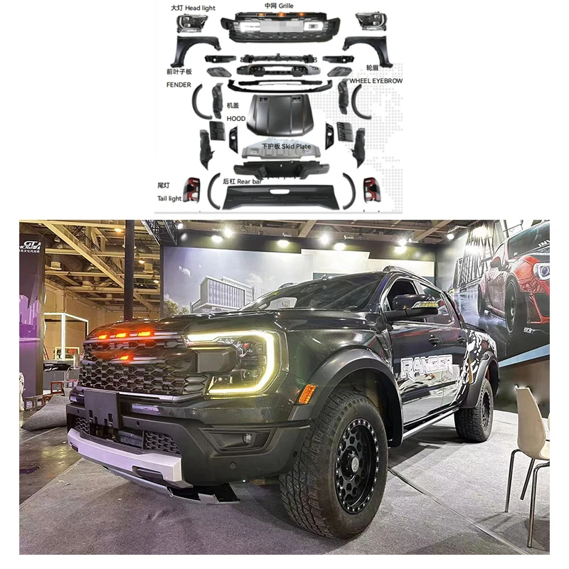 

Hot Selling Car Bumpers Facelift for ford 2022 T9 LOW CONFIGURATION RANGER to 2022 T9 Ranger raptor Bodykit