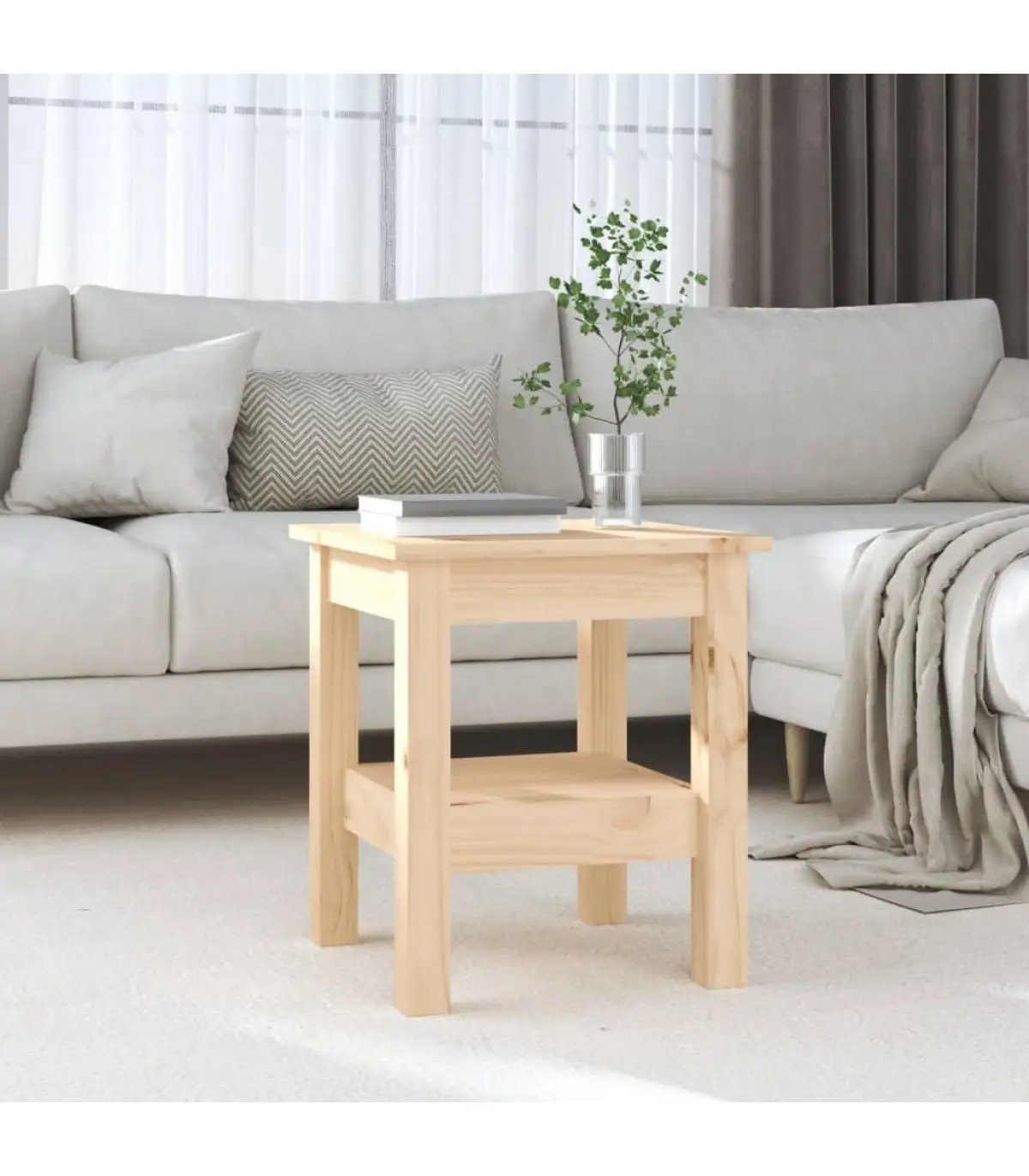 Pine solid wood coffee table 35x35x40 cm