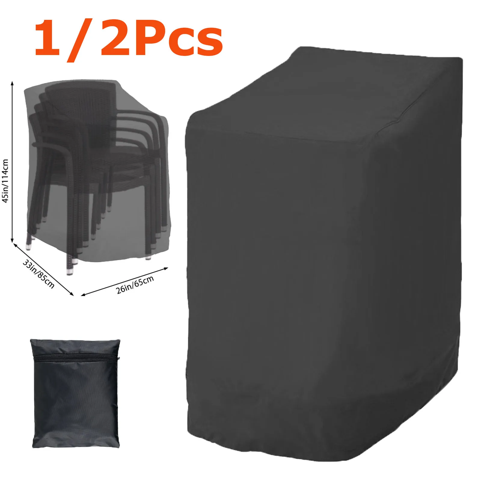 Stackable Patio Chair Cover Waterproof Outdoor Lawn Garden Furniture Covers Protector High Quality Dustproof Chair Organizer