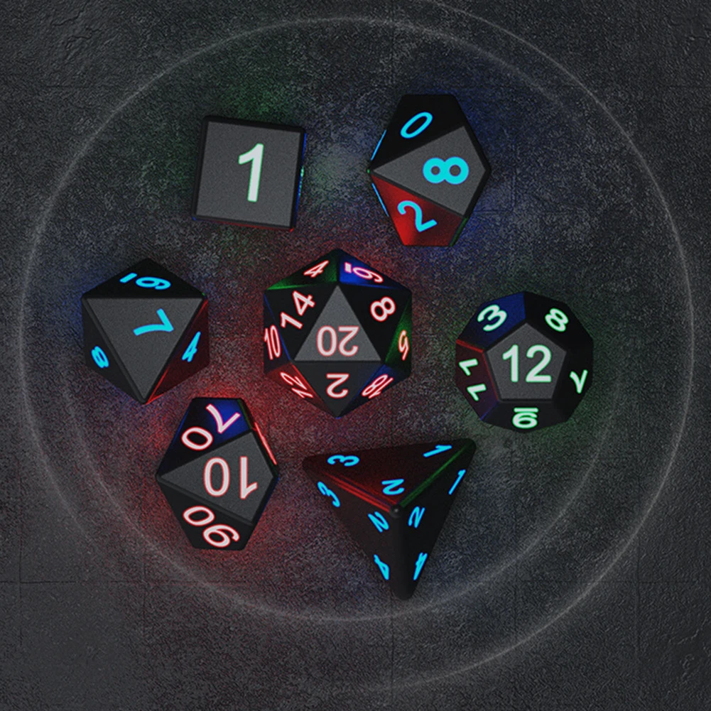 

RPG Polyhedral Dice Set Luminous DND Dice Gifts Multiple Sides Entertainment for Board Game Party