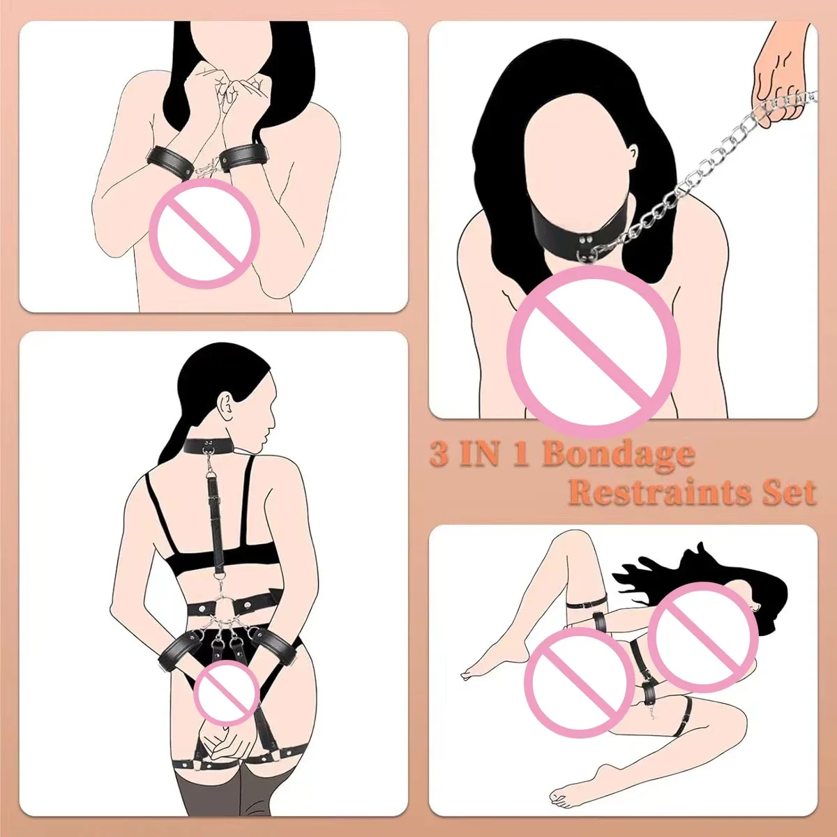 Flertar brinquedos sexuais conjunto de contenção bdsm bondage algemas & tornozelo escravo na cama perna aberta para mulheres casais erótico sem vibrador
