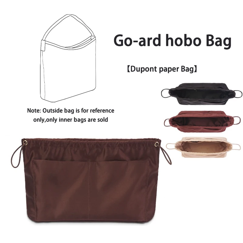 

EverToner For Go-ard hobo Insert Cosmetic Bag Dupont paper Portable Multi-Pocket Handbag Organizer Women Bag Parts