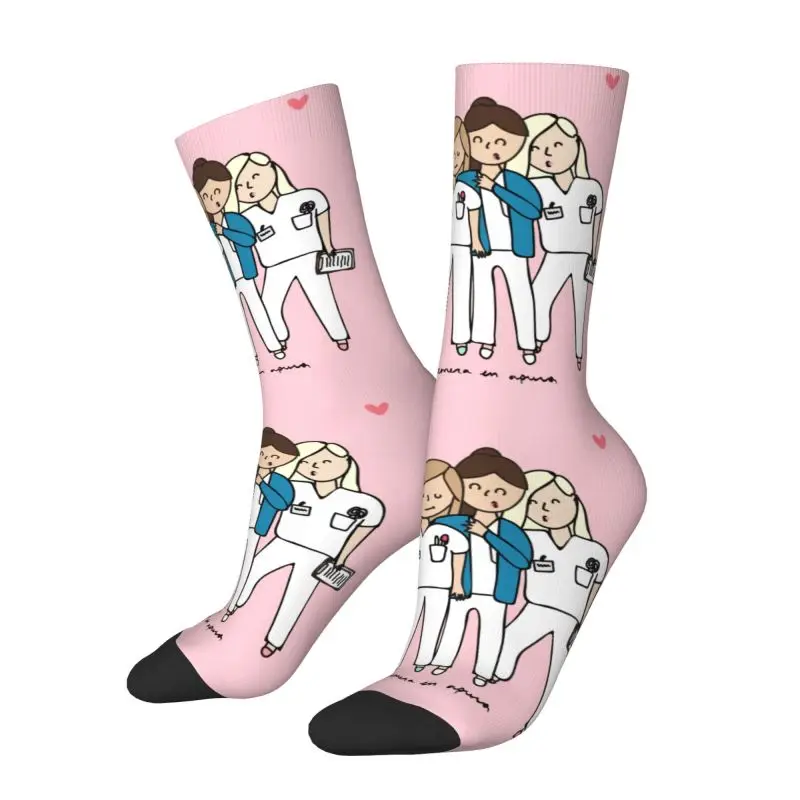 Cute Cartoon Ladies Nurse Doctor Printed Socks Men Women Warm 3D Printed Sports Basketball Socks