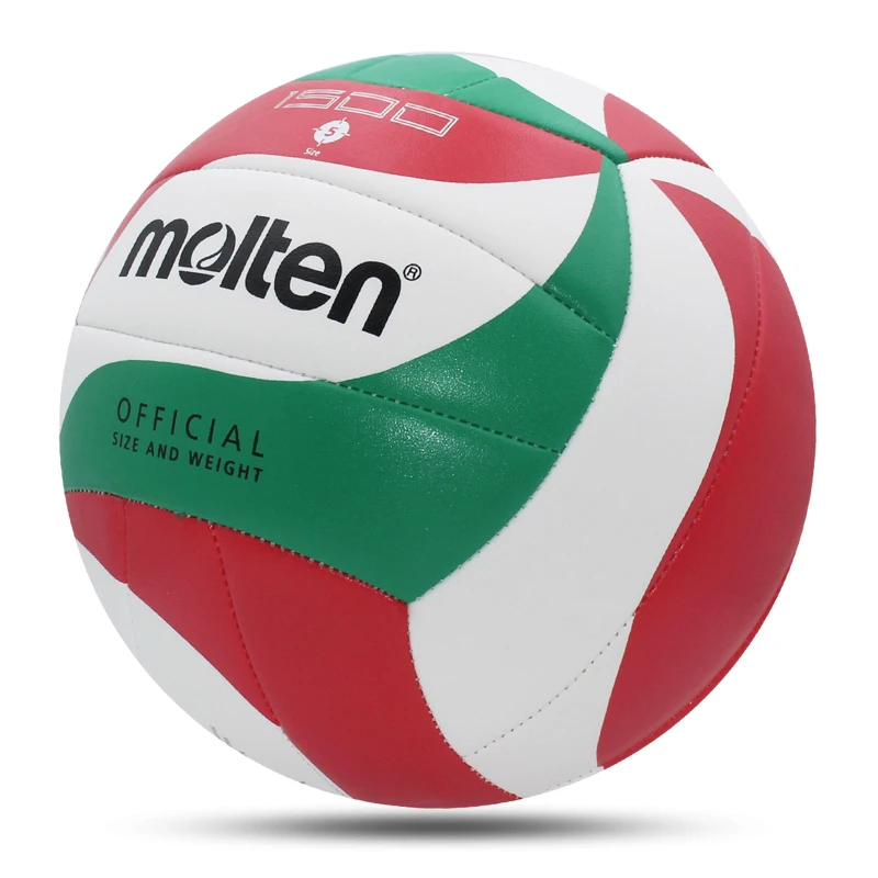 Bolas de voleibol Molten tamaño estándar 5, Material de PU suave, cosido a máquina, pelota de entrenamiento interior para adultos y adolescentes