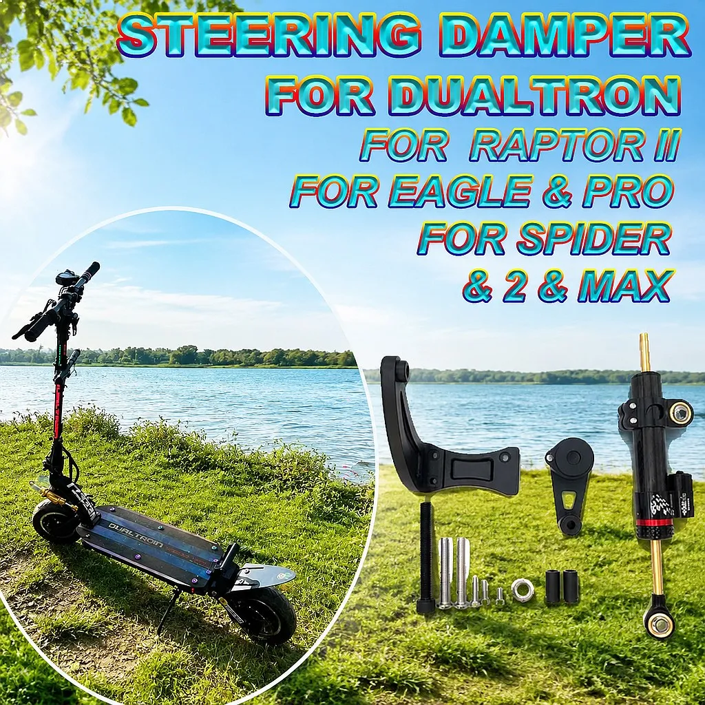 Adjustable Directional Steering Damper Kit with Mounting Bracket for Dualtron Spider 2 Max Eagle Pro Raptor II Electric Scooter