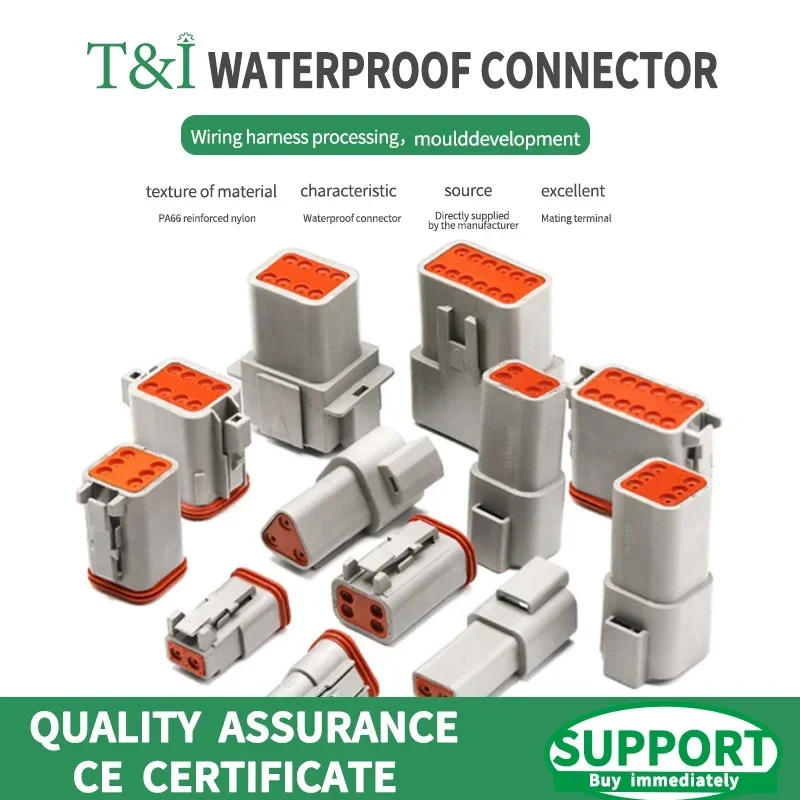 

1/5/10 Sets DT 2P/3P/4P/6P/8P 22-16AWG Waterproof Deutsch Connector deutch connectors Plug Kit DT06-2S DT04-2P DT04-3P