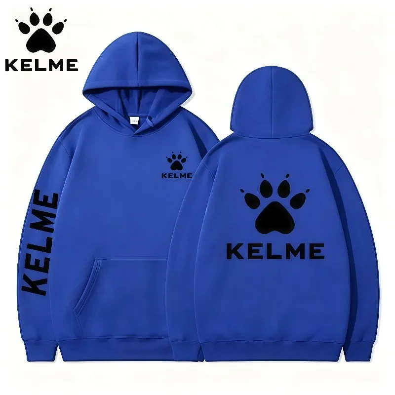 KELME Unisex Casual Pullover Hoodie Einfarbiger Sweatshirt Fleece Weich Kängurutasche Kordelzug Streetwear Locker Sitzendes Oberteil – Detail 11