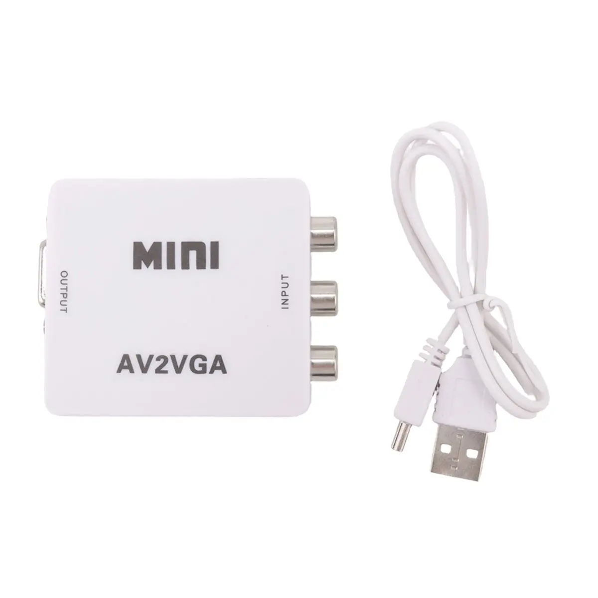 A99X AV () to VGA Audio Video Converter,Support Resolution 1080P /720P,With 3.5 mm AUDIO Audio Input Port,for STB TV PC