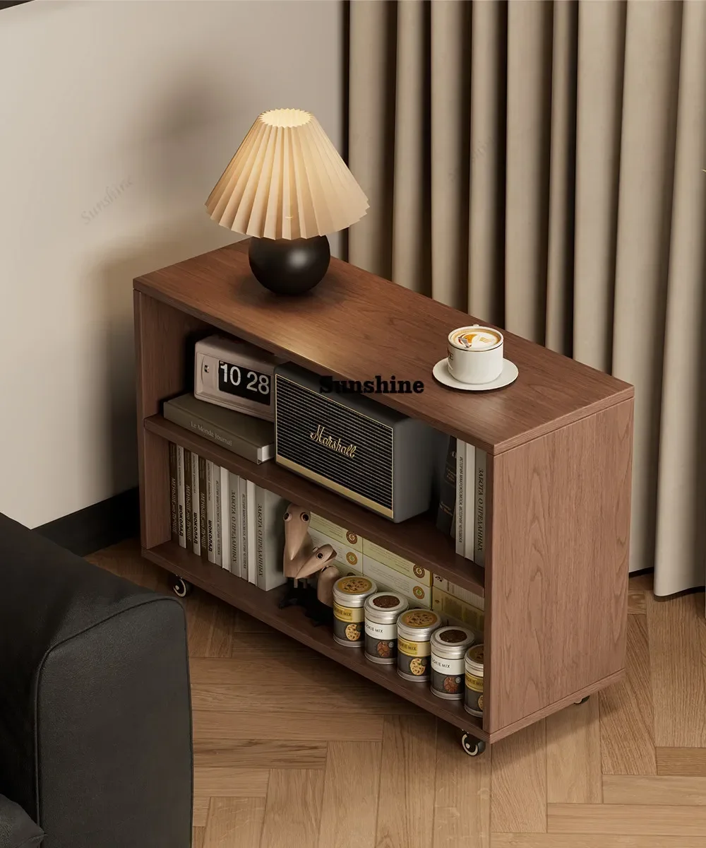 movable sideboard, small apartment, living room side cabinet, small cart, push cabinet next to the sofa  T*