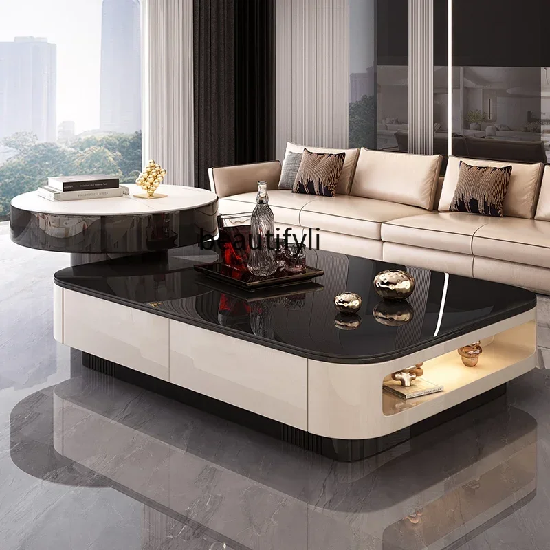 

Great discounts Light luxury high-end microcrystalline stone coffee table large apartment modern home living room tea table lar