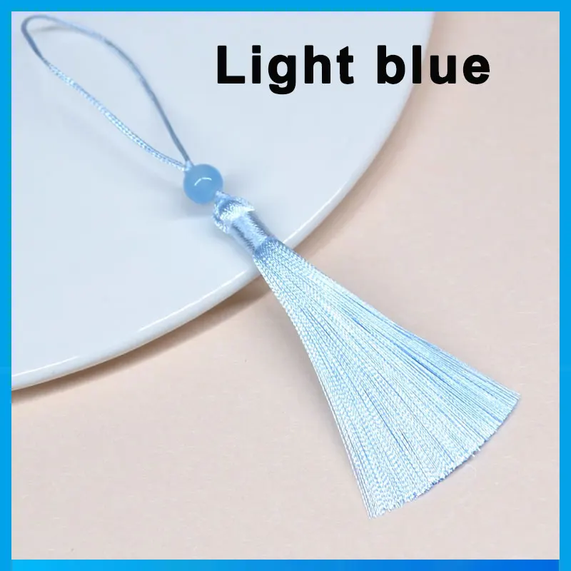 5-100Pcs 12cm Silky Tassel Handmade Soft Craft Mini Tassels with Loops Bookmark Beaded Tassels for Jewelry Making DIY Projects