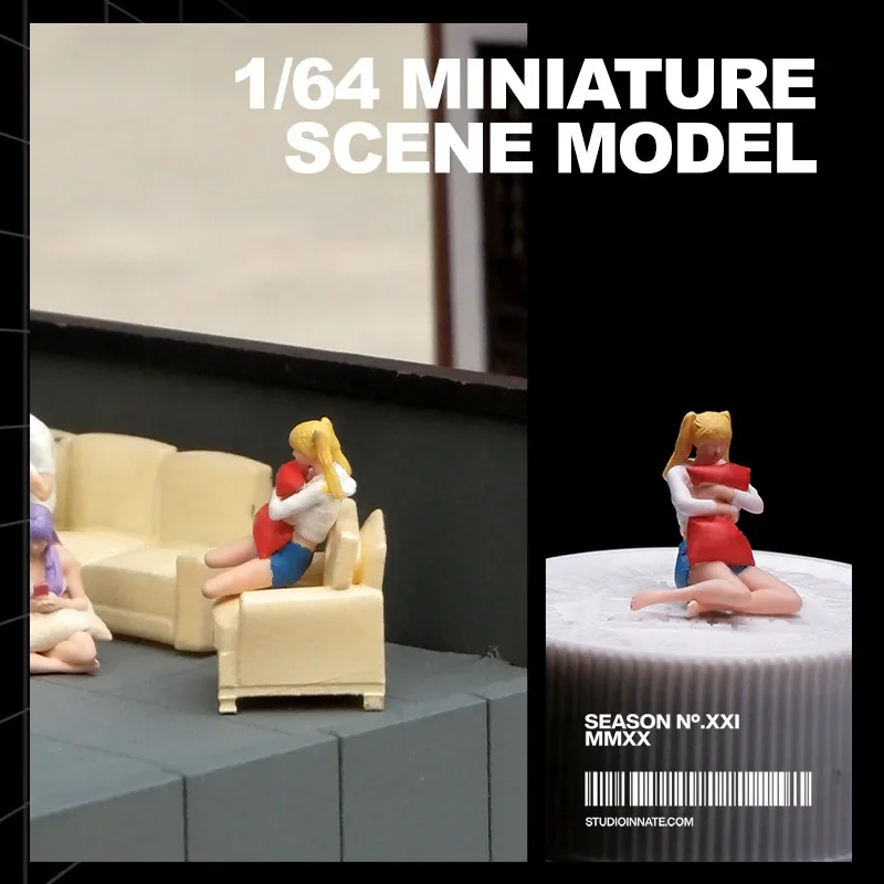 1:64 Anime girl Mini bambola figura modello in miniatura fotografia puntelli modello di scena fai da te tavolo di sabbia paesaggio ornamento regalo