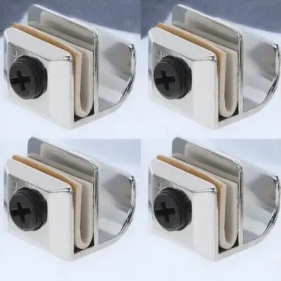 

4 Pieces No Hole Drilling Glass Door Handle Zinc Alloy Clamp Shower Sliding Cabinet Hardware 3mm 5mm Thickness Glass