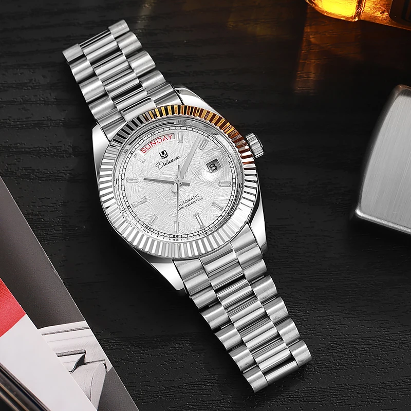 Reloj Hombre Business Style Men Mechanical Wristwatch 41MM Luxury Stainless Steel Automatic Watch For Men Relogios view 5