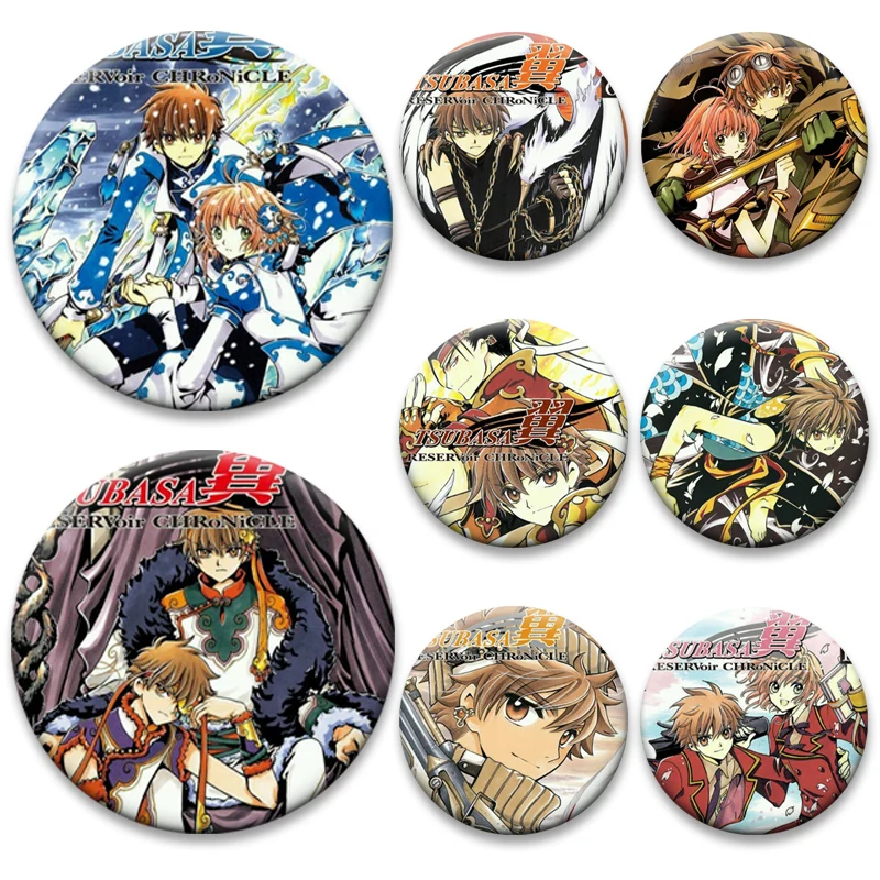 Anime TSUBASA RESERVoir CHRoNiCLE Brooches Cute Cartoon Figure Badge Li Syaoran Sakura Kurogane Lapel Pins Accessories Gifts
