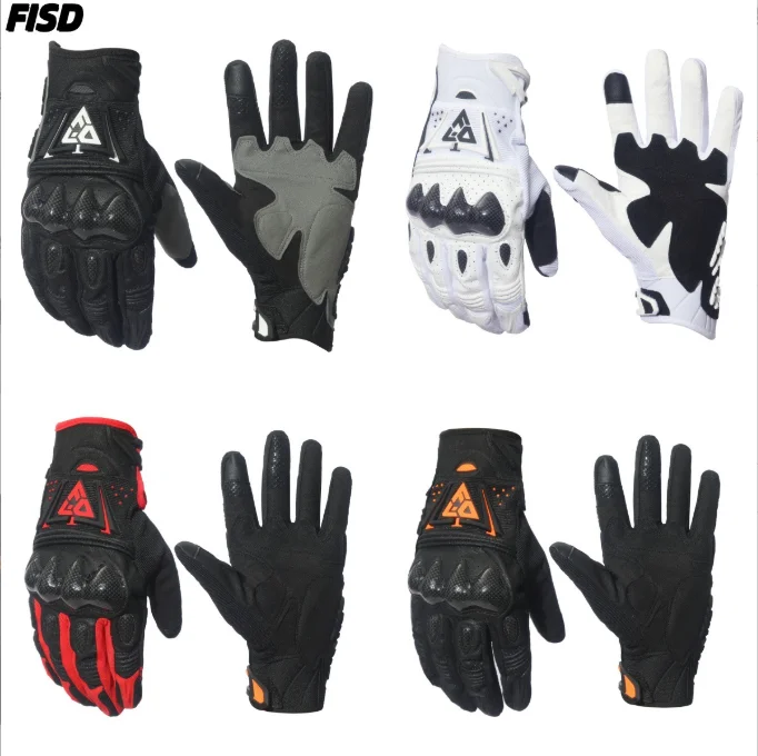 

Carbon fiber and PU leather Motorcycle Gloves Moto Touch dirtbike accessories Sim Racing Cycling Bicycle Protective Gloves