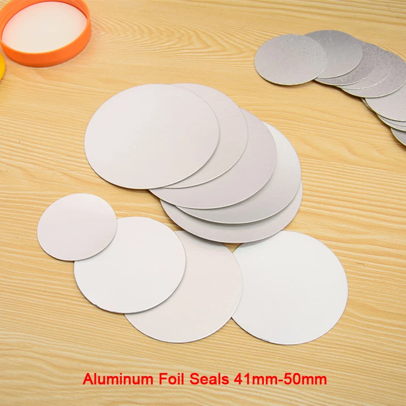 

1000pcs Aluminum Foil Seals For PET PE HDPE Bottle Induction Lid Sealer Gasket 41mm 42mm 43mm 44mm 45mm 46mm 47mm 48mm 49mm 50mm