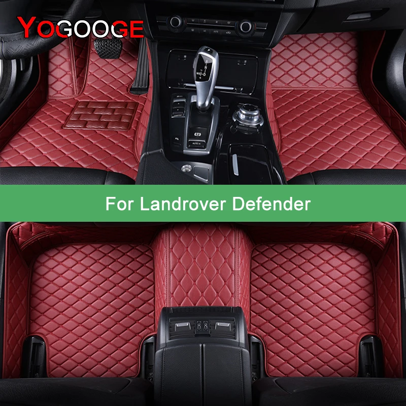 

YOGOOGE Custom Car Floor Mats For Landrover Defender 5Seats Model Auto Carpets Foot Coche Accessorie