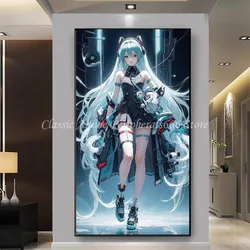 Hatsune Miku 매달린 그림 애니메이션 주변 장식 그림, E-스포츠 방 사이버 카페 벽 그림 방 장식