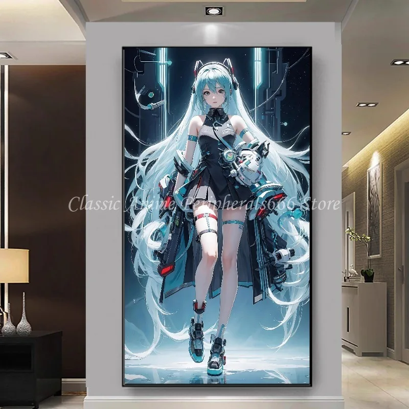 Hatsune Miku Hanging Picture Anime Surrounding Animation Decorative Picture E-sports Room Cybercafe Wall Picture Room Decorative