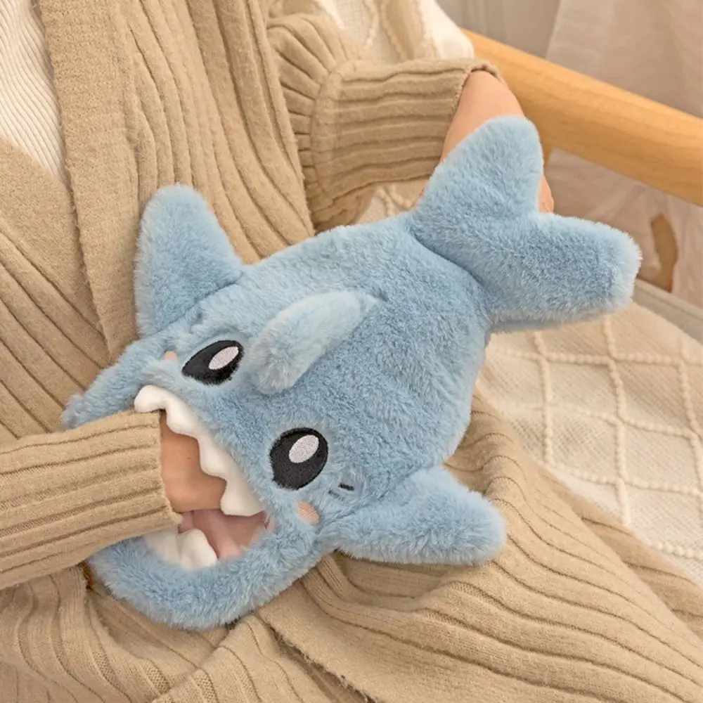 

Portable Soft Cover Shark Hot Water Bottle Insulating PVC Hand Warmer Comfortable Detachable Heat Reusable Bag Office