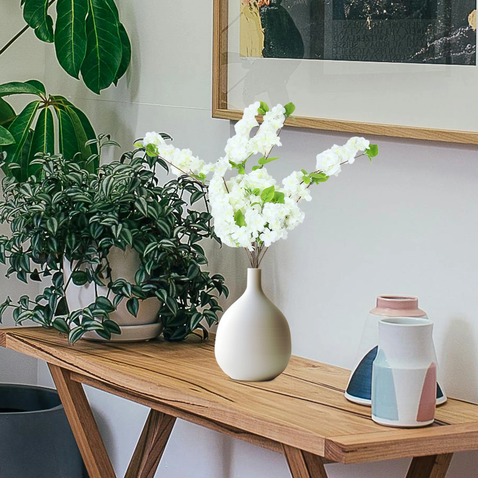 

Artificial Cherry Blossom Branches High Realism Faux Flower Vines Wedding Arch Decor Spring Hanging Garland Home Decoration