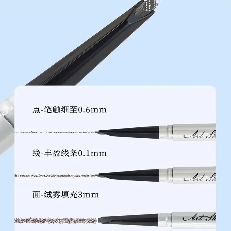 جديد الفن تظهر قلم الحواجب المهنية ماكياج العين الفنان مقاوم للماء قلم الحواجب البرية خط تصميم الجذر وفرع #1