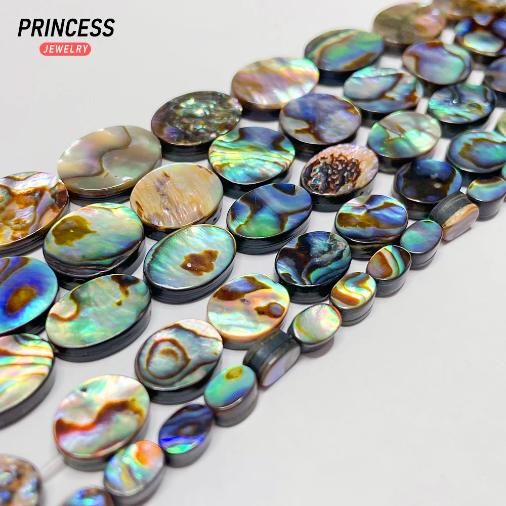 5pcs A+++ Natural Abalone Shell Oval 6-14mm Loose Beads for Jewelry Making Earrring Bracelets Wholesale DIY Accessories