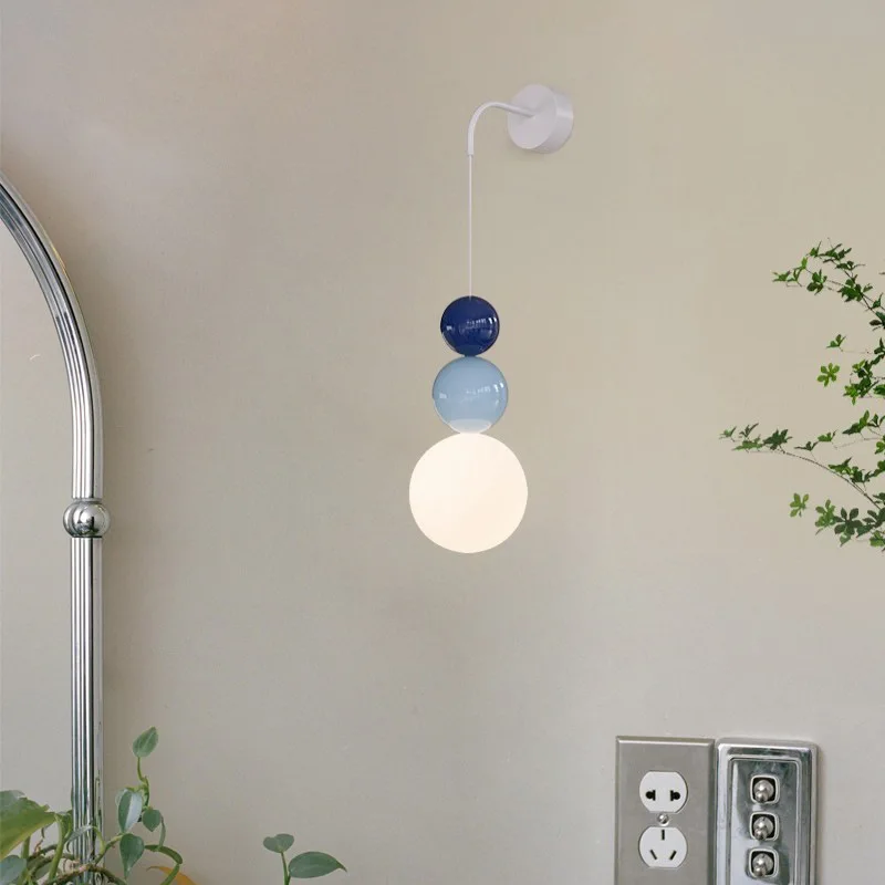 

Minimalist Bauhaus Ball Wall Lamp Nordic Home Decor Living Room Corridor Bedroom Entrance Lighting Wall Light White Acrylic Ball