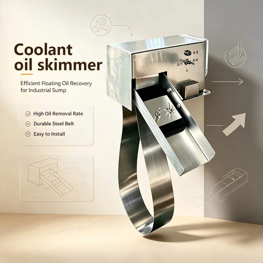 Eco-friendly Industrial Water Filtration System 6W Portable Mini Oil Separator 1-6L/H Floating Oil Remover CNC Coolant 1 Year