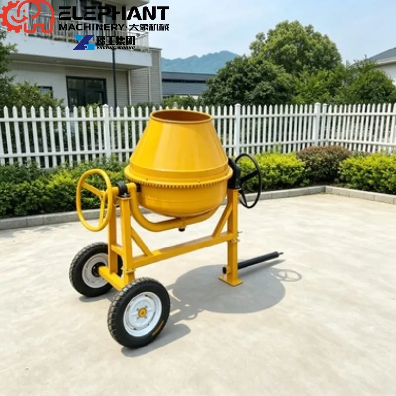 350L Mobile Electric Concrete Mixer Machine, Portable Wheeled Cement Mixer High Performance For Construction Projects CE