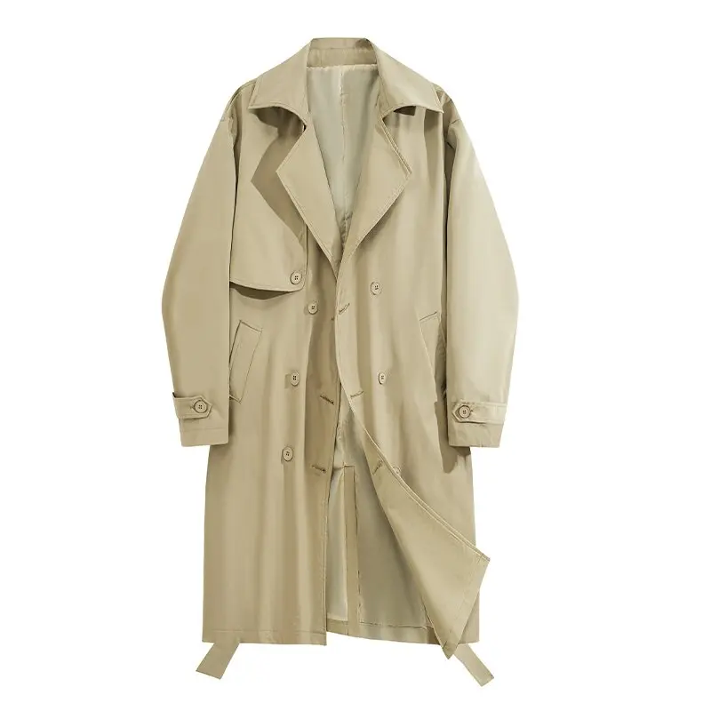 Autumn and Spring New Fashion Trend Pure Color Long Trench Coat Men’s Casual Loose Sports Plus Size High Quality Outerwear M-2XL 3 Autumn and Spring New Fashion Trend Pure Color Long Trench Coat Men's Casual Loose Sports Plus Size High Quality Outerwear M-2XL 3