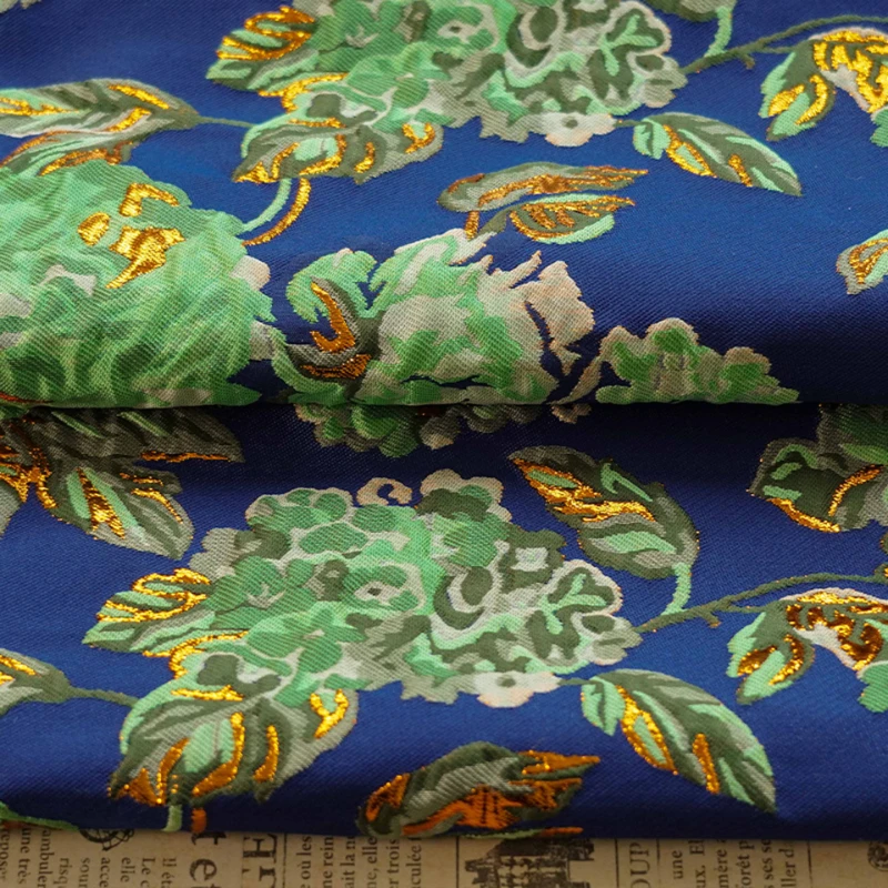 Gold-Thread Embossed Brocade Jacquard Fabric Yarn-Dyed Luxury High Quality Spring Autumn Dress Eco-Friendly Material Fabrics