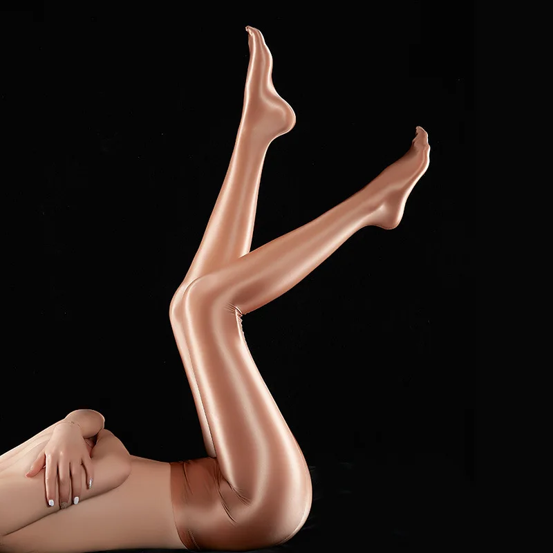 2025 new hosexiu spring and summer new oily luxury glossy leggings thin silky bodybuilding color tights women