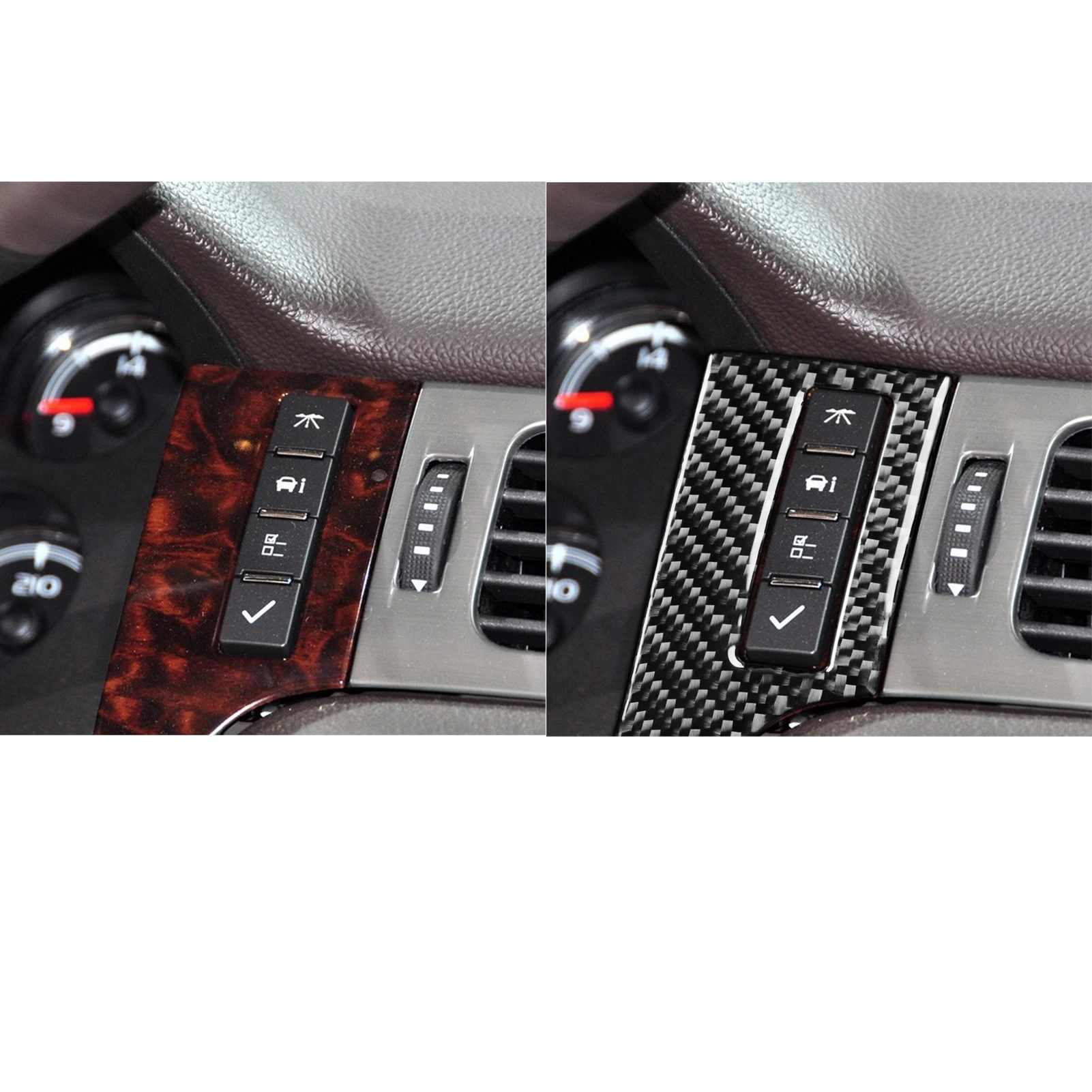 For Chevrolet Silverado Tahoe GMC Avalanche LTZ Sierra SLT 2007-13 Carbon Fiber Speedometer Both Side Trim Car Interior Sticker