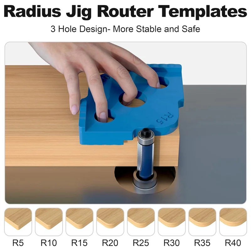 【NEW】Radius Jig Router Templates 4 Pcs, Corner Radius Routing Templates, High Hardness ABS+CNC Routing Rounded Corners Router Du