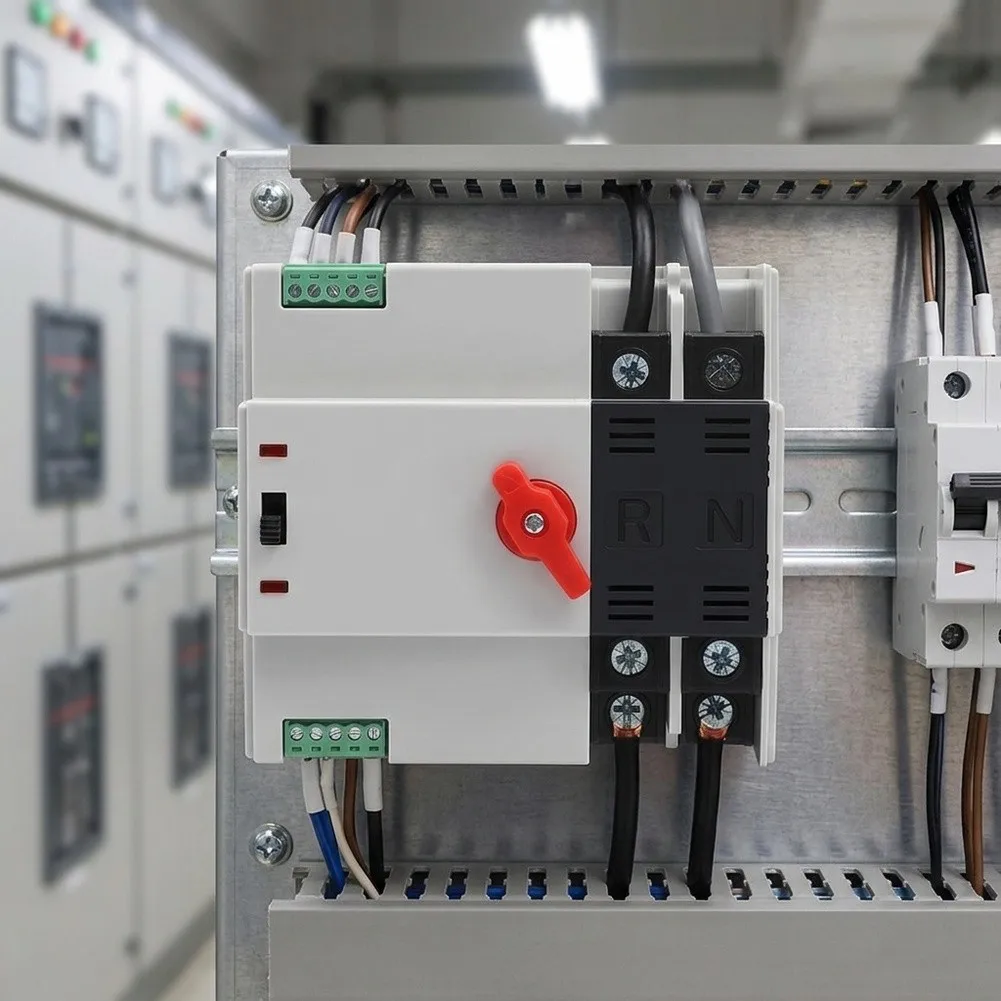 AC110V 2P 125A Transfer Switch with Automatic Failover Under 50ms and Manual Handle Control for Reliable Power Redundancy