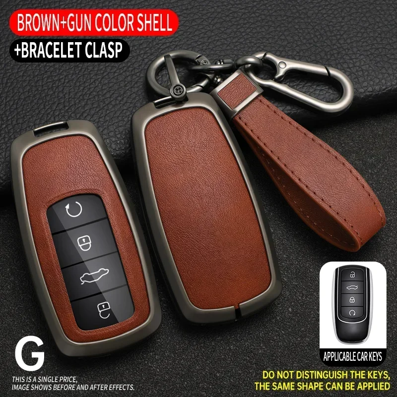 

For Chery Tiggo 8 Pro Tiggo 8plus New 5 Plus 7pro Zinc Alloy Leather Car Remote Key Cover Case Shell Fob Protector Accessories