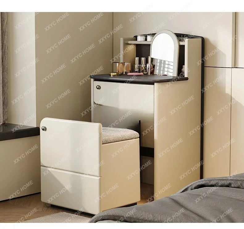 A Cream wind solid wood small dresser modern simple bedroom makeup table bedside storage cabinet integrated