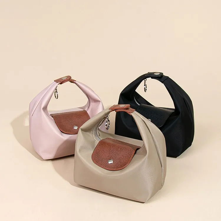 

New Nylon Handbag, Simple, Fashionable, Casual Dumpling Bag, Waterproof, Practical Single Shoulder Crossbody Bag, Flip Cover Bag