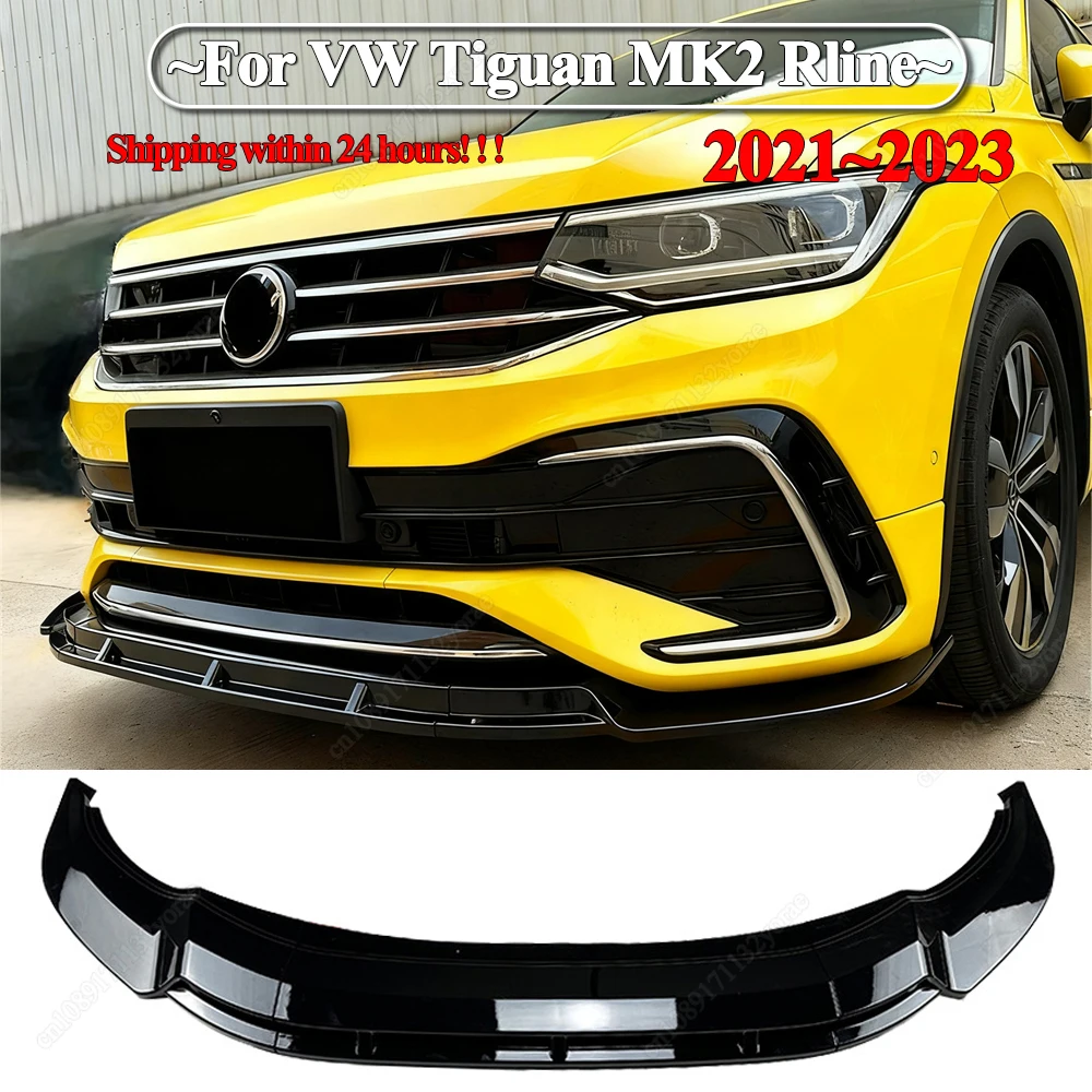 

For Volkswagen VW Tiguan MK2 Rline 2021-2023 Car Front Bumper Lip Spoiler Splitter Diffuser Protector Lower Blade Bodykit Tuning