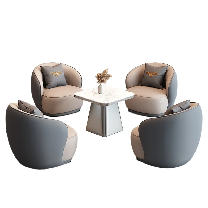 

Negotiation table and chair combination lounge area light luxury modern lounge area reception table negotiation table sales