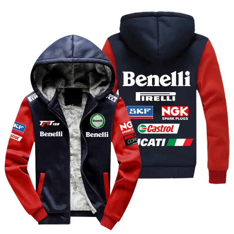 F1 racing suitable for Benelli team uniform motorcycle logo zipper hoodie jacket casual sweatshirt long-sleeved jacket