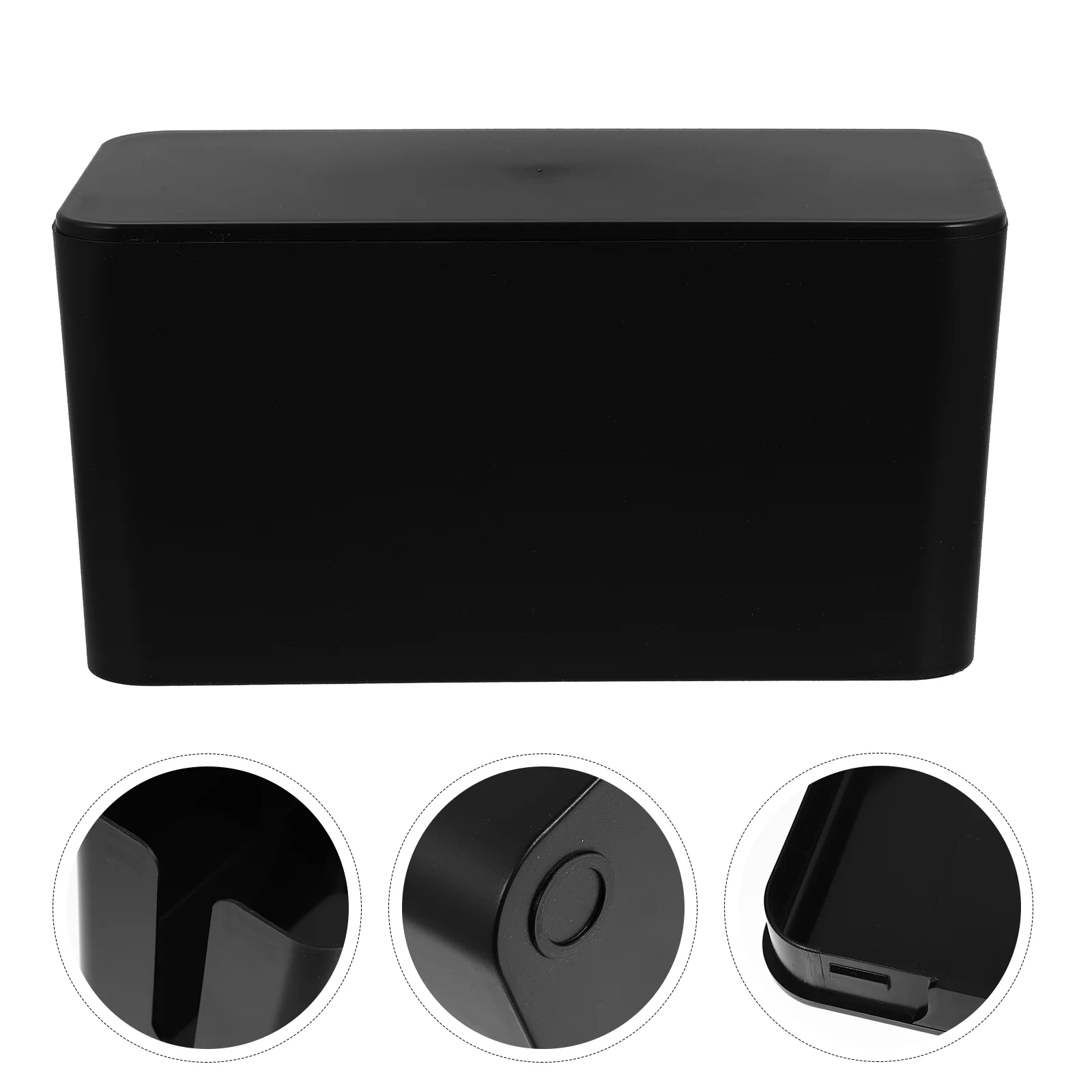 

Power Supply Cable Card Storage Box Computer Desktop Data Organizer Black Plastic