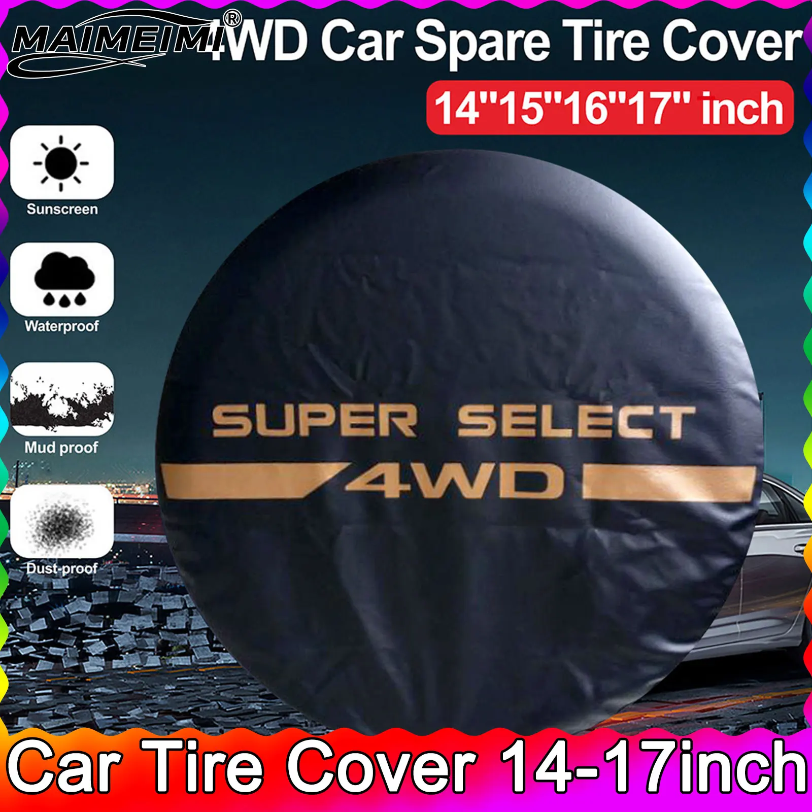 

Car Spare Tire Wheel Cover Tire Storage Bag PVC PU Leather Protector Case Pouch 14" 15" 16" 17" Inch for Mitsubishi Accessories