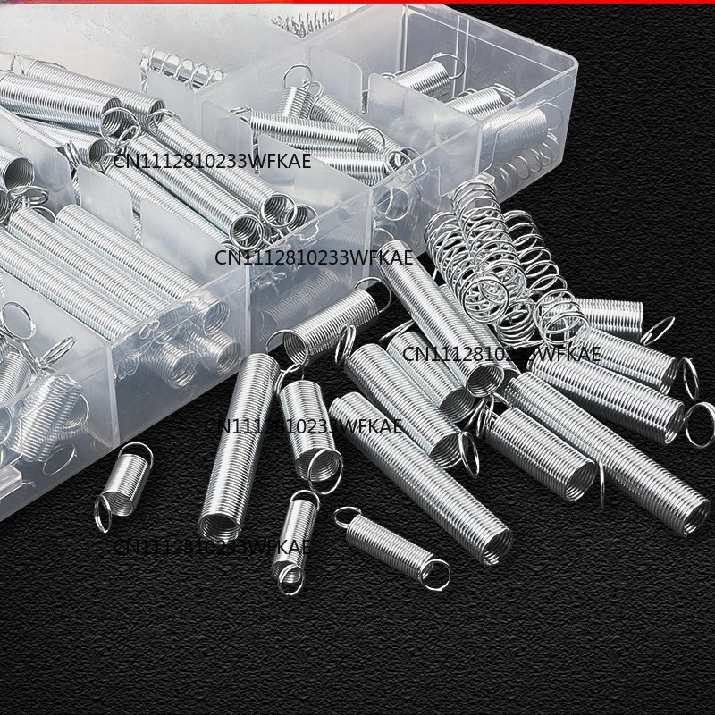 200PCS springs, tension springs, compression spring sets, transparent PP plastic boxes, 20 specifications per box