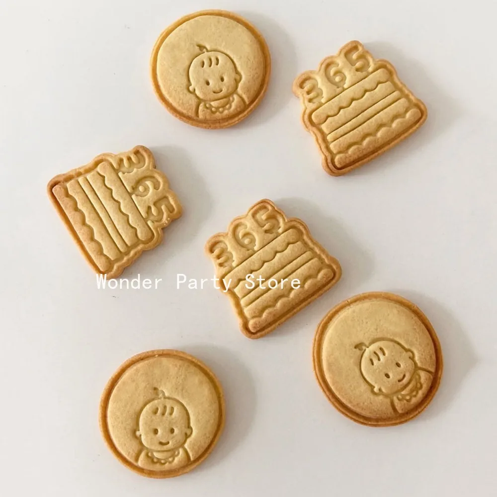 Baby's First Birthday Cookie Cutter Baby Birthday Banquet Cake Shape Biscuit Cookie Mold Baking Tool Fondant Cake Stamp Mold