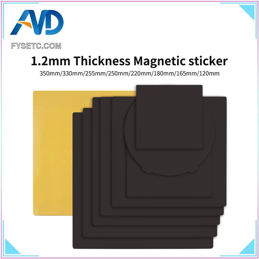 Pencetak 3D dasar magnetik ketebalan 1.2/1.5mm stiker magnetik pita pelat pembuatan magnetik untuk pencetak 3D tempat tidur Ender 3 KP3S