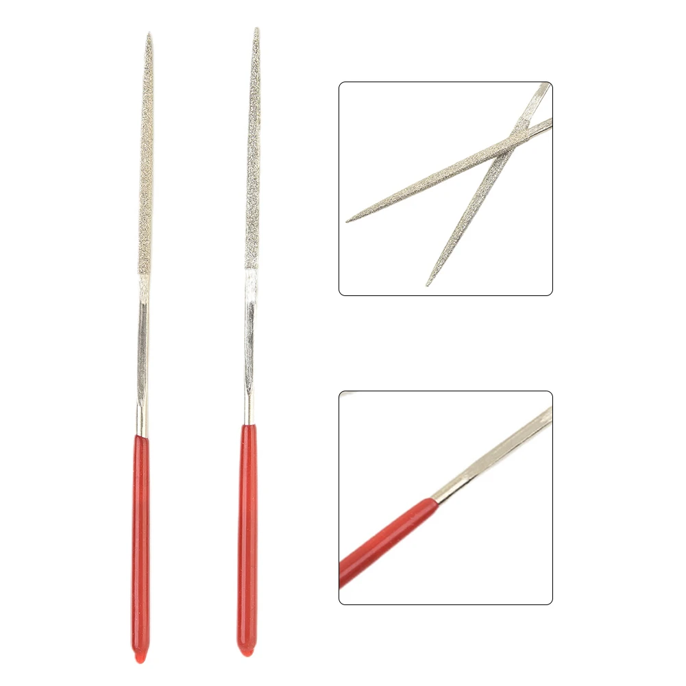 2pcs Square Rectangle Diamond Needle File For Metal Stone Glass Ceramic Wood Polishing Carving Craft Files DIY Wood Rasp File