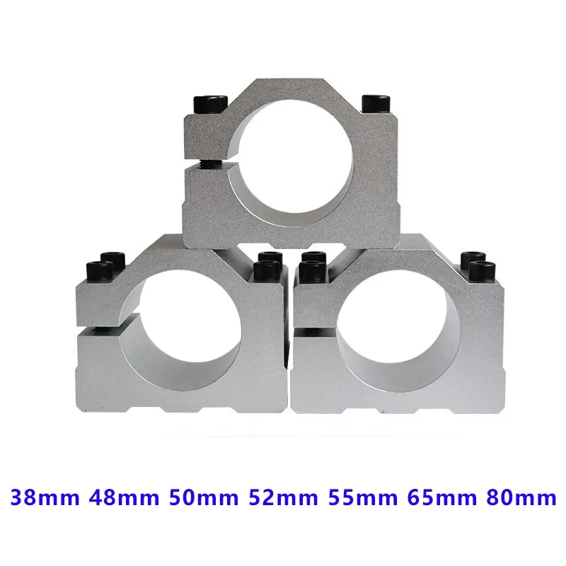 52mm 55mm 65mm 80mm 100mm Aluminum Spindle Motor Holder Clamp Bracket with 4 screws for CNC Router Engraving Machine 3D